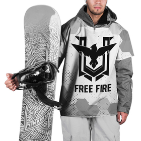 Накидка на куртку 3D с принтом Free Fire glitch на светлом фоне , 100% полиэстер |  | 