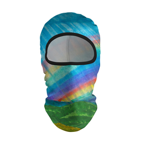 Балаклава 3D с принтом Летний дождь радуга в Тюмени, 100% полиэстер, ткань с особыми свойствами — Activecool | плотность 150–180 г/м2; хорошо тянется, но при этом сохраняет форму. Закрывает шею, вокруг отверстия для глаз кайма. Единый размер | 