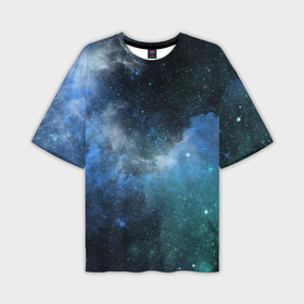 Мужская футболка OVERSIZE 3D с принтом Акварель галактики в Санкт-Петербурге,  |  | 
