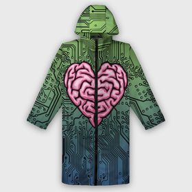 Дождевик унисекс 3D с принтом Heart brain chip в Ухте,  |  | 