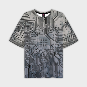 Мужская футболка OVERSIZE 3D с принтом Electronic pixel camouflage в Санкт-Петербурге,  |  | Тематика изображения на принте: 