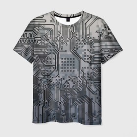 Мужская футболка 3D с принтом Electronic pixel camouflage в Екатеринбурге, 100% полиэфир | прямой крой, круглый вырез горловины, длина до линии бедер | 
