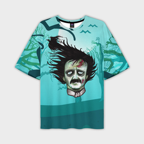 Мужская футболка OVERSIZE 3D с принтом Голова зомби в Курске,  |  | 
