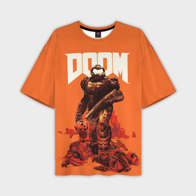 Мужская футболка OVERSIZE 3D с принтом DOOM   Doomguy в Новосибирске,  |  | 