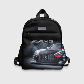 Детский рюкзак 3D с принтом Mercedes AMG   racing team   motorsport , 100% полиэстер | лямки с регулируемой длиной, сверху петелька, чтобы рюкзак можно было повесить на вешалку. Основное отделение закрывается на молнию, как и внешний карман. Внутри дополнительный карман. По бокам два дополнительных кармашка | 