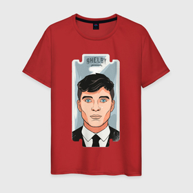 Мужская футболка хлопок с принтом Острые козырьки Томми в Петрозаводске, 100% хлопок | прямой крой, круглый вырез горловины, длина до линии бедер, слегка спущенное плечо. | 