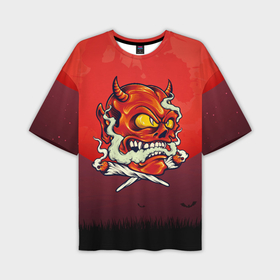 Мужская футболка OVERSIZE 3D с принтом Красный дьявол в Кировске,  |  | 
