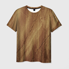 Мужская футболка 3D с принтом Деревянная текстура , 100% полиэфир | прямой крой, круглый вырез горловины, длина до линии бедер | 