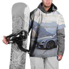 Накидка на куртку 3D с принтом Mercedes AMG V8 Biturbo cabriolet   mountains в Курске, 100% полиэстер |  | Тематика изображения на принте: 