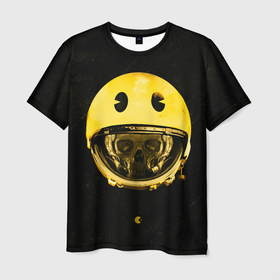 Мужская футболка 3D с принтом Space pac man в Кировске, 100% полиэфир | прямой крой, круглый вырез горловины, длина до линии бедер | Тематика изображения на принте: 