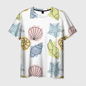 Мужская футболка 3D с принтом морские обитатели в Курске, 100% полиэфир | прямой крой, круглый вырез горловины, длина до линии бедер | Тематика изображения на принте: 