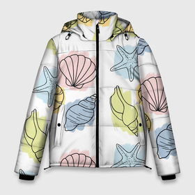 Мужская зимняя куртка 3D с принтом морские обитатели в Тюмени, верх — 100% полиэстер; подкладка — 100% полиэстер; утеплитель — 100% полиэстер | длина ниже бедра, свободный силуэт Оверсайз. Есть воротник-стойка, отстегивающийся капюшон и ветрозащитная планка. 

Боковые карманы с листочкой на кнопках и внутренний карман на молнии. | 