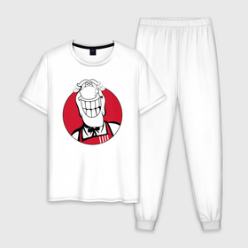 Мужская пижама хлопок с принтом Доктор Ливси   KFC Edition , 100% хлопок | брюки и футболка прямого кроя, без карманов, на брюках мягкая резинка на поясе и по низу штанин
 | Тематика изображения на принте: 