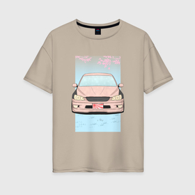 Женская футболка хлопок Oversize с принтом Toyota Altezza stance в Кировске, 100% хлопок | свободный крой, круглый ворот, спущенный рукав, длина до линии бедер
 | 
