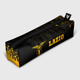 Пенал школьный 3D с принтом Lazio   gold gradient: надпись и символ в Екатеринбурге, 100% полиэстер | плотная ткань, застежка на молнии | Тематика изображения на принте: 