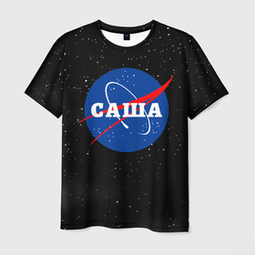 Мужская футболка 3D с принтом Саша Наса космос в Курске, 100% полиэфир | прямой крой, круглый вырез горловины, длина до линии бедер | 
