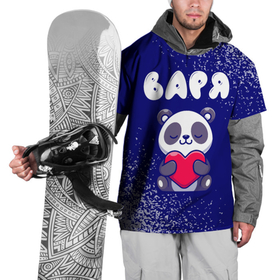 Накидка на куртку 3D с принтом Варя панда с сердечком в Курске, 100% полиэстер |  | Тематика изображения на принте: 