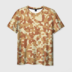 Мужская футболка 3D с принтом Камуфляж Italian Desert , 100% полиэфир | прямой крой, круглый вырез горловины, длина до линии бедер | 