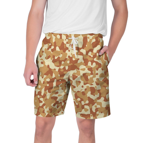 Мужские шорты 3D с принтом Камуфляж Italian Desert в Тюмени,  полиэстер 100% | прямой крой, два кармана без застежек по бокам. Мягкая трикотажная резинка на поясе, внутри которой широкие завязки. Длина чуть выше колен | 