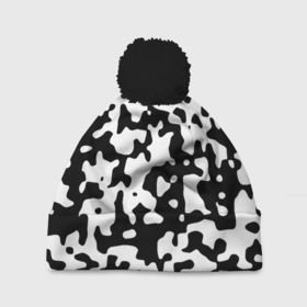 Шапка 3D c помпоном с принтом Камуфляж Cowskin средний в Ухте, 100% полиэстер | универсальный размер, печать по всей поверхности изделия | Тематика изображения на принте: 