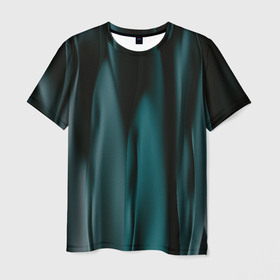 Мужская футболка 3D с принтом Абстрактные волны в темноте в Петрозаводске, 100% полиэфир | прямой крой, круглый вырез горловины, длина до линии бедер | 