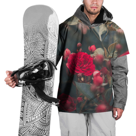 Накидка на куртку 3D с принтом Красная дикая роза в Кировске, 100% полиэстер |  | 
