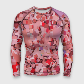 Мужской рашгард 3D с принтом Розовые кубы в Белгороде,  |  | Тематика изображения на принте: 