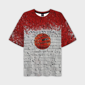 Мужская футболка OVERSIZE 3D с принтом Стритбол это дорога в большой баскетбол в Петрозаводске,  |  | Тематика изображения на принте: 