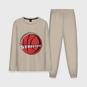 Мужская пижама хлопок (с лонгсливом) с принтом Стритбол это баскетбол по настоящему в Тюмени,  |  | 