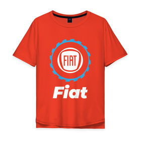 Мужская футболка хлопок Oversize с принтом Fiat в стиле Top Gear в Петрозаводске, 100% хлопок | свободный крой, круглый ворот, “спинка” длиннее передней части | 