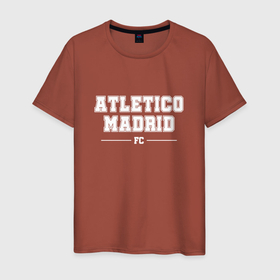 Мужская футболка хлопок с принтом Atletico Madrid football club классика в Тюмени, 100% хлопок | прямой крой, круглый вырез горловины, длина до линии бедер, слегка спущенное плечо. | 