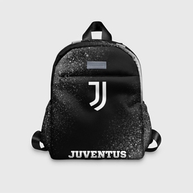 Детский рюкзак 3D с принтом Juventus sport на темном фоне: символ, надпись , 100% полиэстер | лямки с регулируемой длиной, сверху петелька, чтобы рюкзак можно было повесить на вешалку. Основное отделение закрывается на молнию, как и внешний карман. Внутри дополнительный карман. По бокам два дополнительных кармашка | 