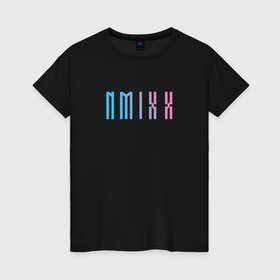 Женская футболка хлопок с принтом Nmixx kpop группа в Курске, 100% хлопок | прямой крой, круглый вырез горловины, длина до линии бедер, слегка спущенное плечо | 