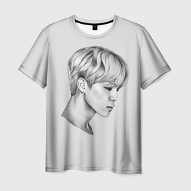 Мужская футболка 3D с принтом Чимин. Рисунок карандашом. в Тюмени, 100% полиэфир | прямой крой, круглый вырез горловины, длина до линии бедер | 
