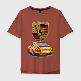 Мужская футболка хлопок Oversize с принтом Porsche   Motorsport   racing team , 100% хлопок | свободный крой, круглый ворот, “спинка” длиннее передней части | 