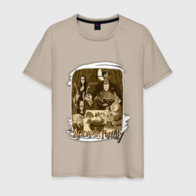 Мужская футболка хлопок с принтом the Addams Family в Кировске, 100% хлопок | прямой крой, круглый вырез горловины, длина до линии бедер, слегка спущенное плечо. | Тематика изображения на принте: 