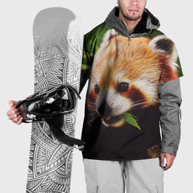 Накидка на куртку 3D с принтом Красная милая панда в Петрозаводске, 100% полиэстер |  | Тематика изображения на принте: 