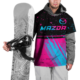 Накидка на куртку 3D с принтом Mazda   neon gradient: символ сверху в Петрозаводске, 100% полиэстер |  | Тематика изображения на принте: 
