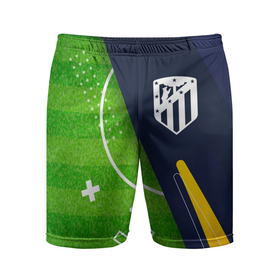 Мужские шорты спортивные с принтом Atletico Madrid football field в Петрозаводске,  |  | 