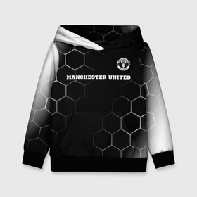 Детская толстовка 3D с принтом Manchester United sport на темном фоне: символ сверху , 100% полиэстер | двухслойный капюшон со шнурком для регулировки, мягкие манжеты на рукавах и по низу толстовки, спереди карман-кенгуру с мягким внутренним слоем | 