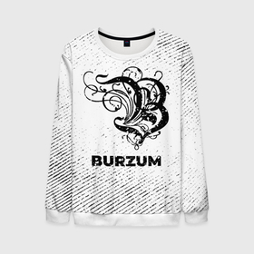Мужской свитшот 3D с принтом Burzum с потертостями на светлом фоне в городе Новоалтайск, 100% полиэстер с мягким внутренним слоем | круглый вырез горловины, мягкая резинка на манжетах и поясе, свободная посадка по фигуре | Тематика изображения на принте: 