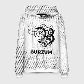 Мужская толстовка 3D с принтом Burzum с потертостями на светлом фоне в городе Новоалтайск, 100% полиэстер | двухслойный капюшон со шнурком для регулировки, мягкие манжеты на рукавах и по низу толстовки, спереди карман-кенгуру с мягким внутренним слоем. | 