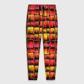 Мужские брюки 3D с принтом Неоновый геометрический узор в Курске, 100% полиэстер | манжеты по низу, эластичный пояс регулируется шнурком, по бокам два кармана без застежек, внутренняя часть кармана из мелкой сетки | 