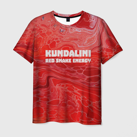 Мужская футболка 3D с принтом Кундалини: энергия красной змеи в Тюмени, 100% полиэфир | прямой крой, круглый вырез горловины, длина до линии бедер | 