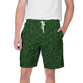 Мужские шорты 3D с принтом Зеленая камуфляжная трава в Белгороде,  полиэстер 100% | прямой крой, два кармана без застежек по бокам. Мягкая трикотажная резинка на поясе, внутри которой широкие завязки. Длина чуть выше колен | 
