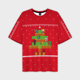 Мужская футболка OVERSIZE 3D с принтом Майнкрафт : Новогодний свитер в Кировске,  |  | 