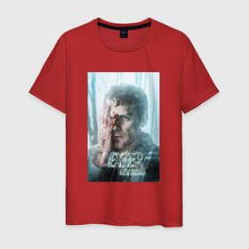 Мужская футболка хлопок с принтом Dexter New Blood art в Курске, 100% хлопок | прямой крой, круглый вырез горловины, длина до линии бедер, слегка спущенное плечо. | Тематика изображения на принте: 