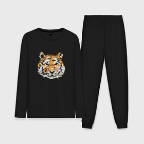 Мужская пижама хлопок (с лонгсливом) с принтом Stroking tiger в Кировске,  |  | 