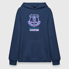 Худи SuperOversize хлопок с принтом Everton FC в стиле glitch в Екатеринбурге, 70% хлопок, 30% полиэстер, мягкий начес внутри | карман-кенгуру, эластичная резинка на манжетах и по нижней кромке, двухслойный капюшон
 | 