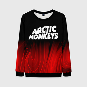 Мужской свитшот 3D с принтом Arctic Monkeys red plasma в Кировске, 100% полиэстер с мягким внутренним слоем | круглый вырез горловины, мягкая резинка на манжетах и поясе, свободная посадка по фигуре | 